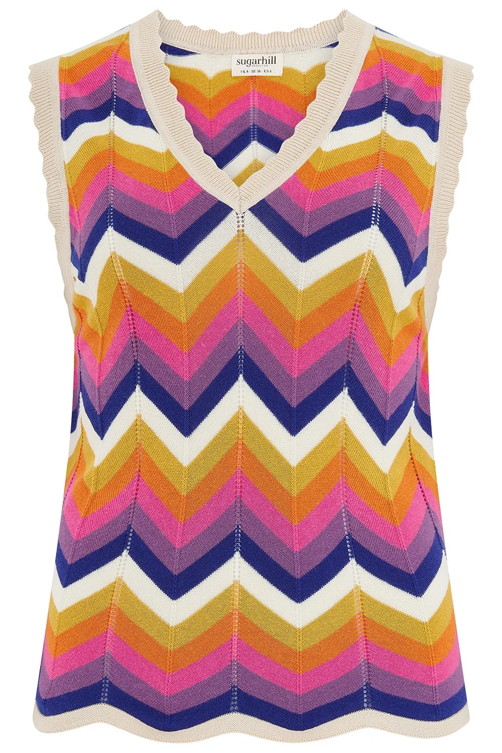 Rosy Knit Vest - Multi, Sunset Chevron - Image 6