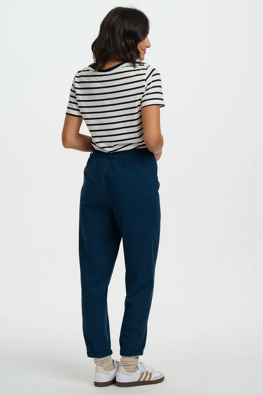 Rowan Trousers - Black/Teal, Thin Stripe - Image 4