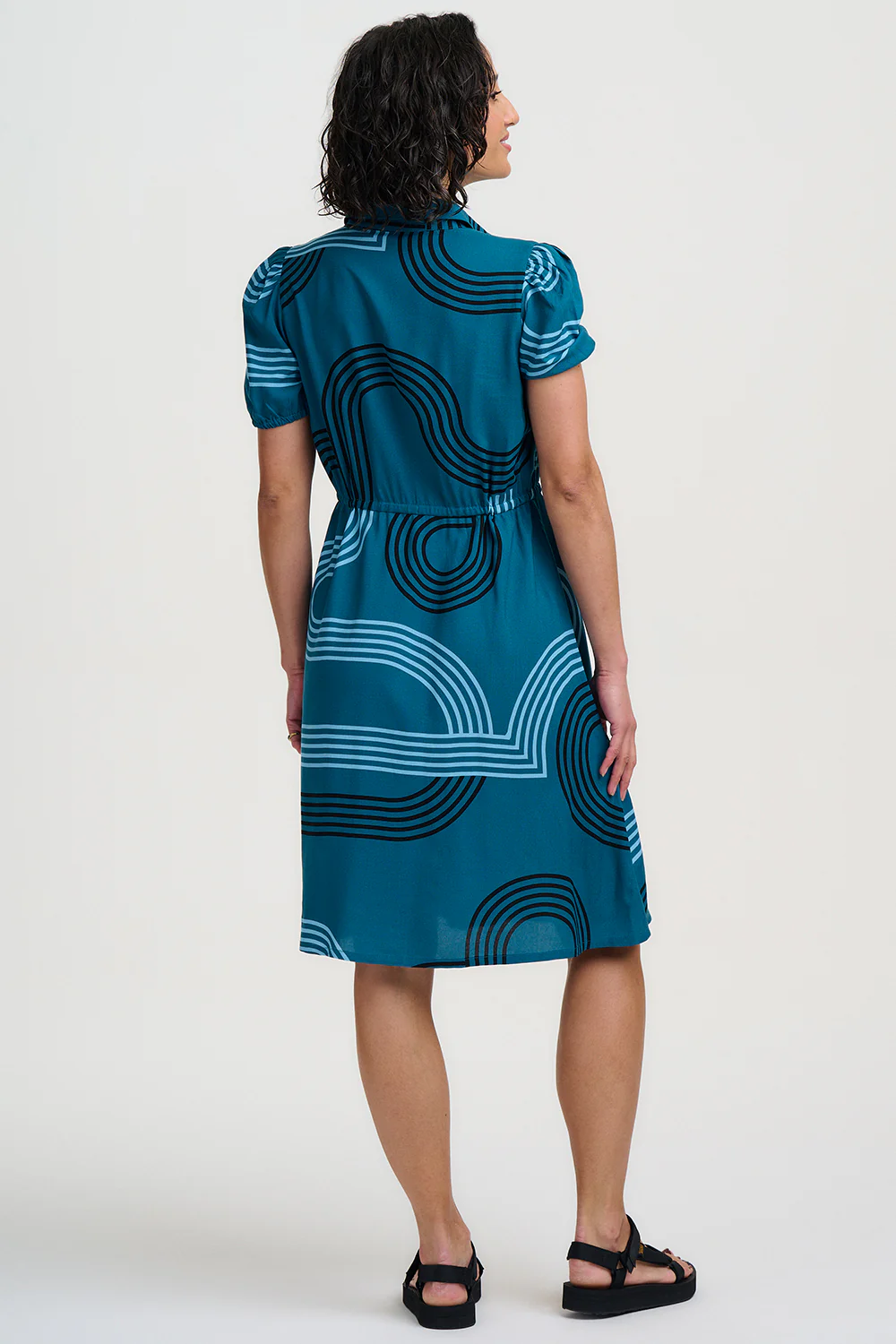 Salma Mini Shirt Dress - Teal, Ocean Racer - Image 4