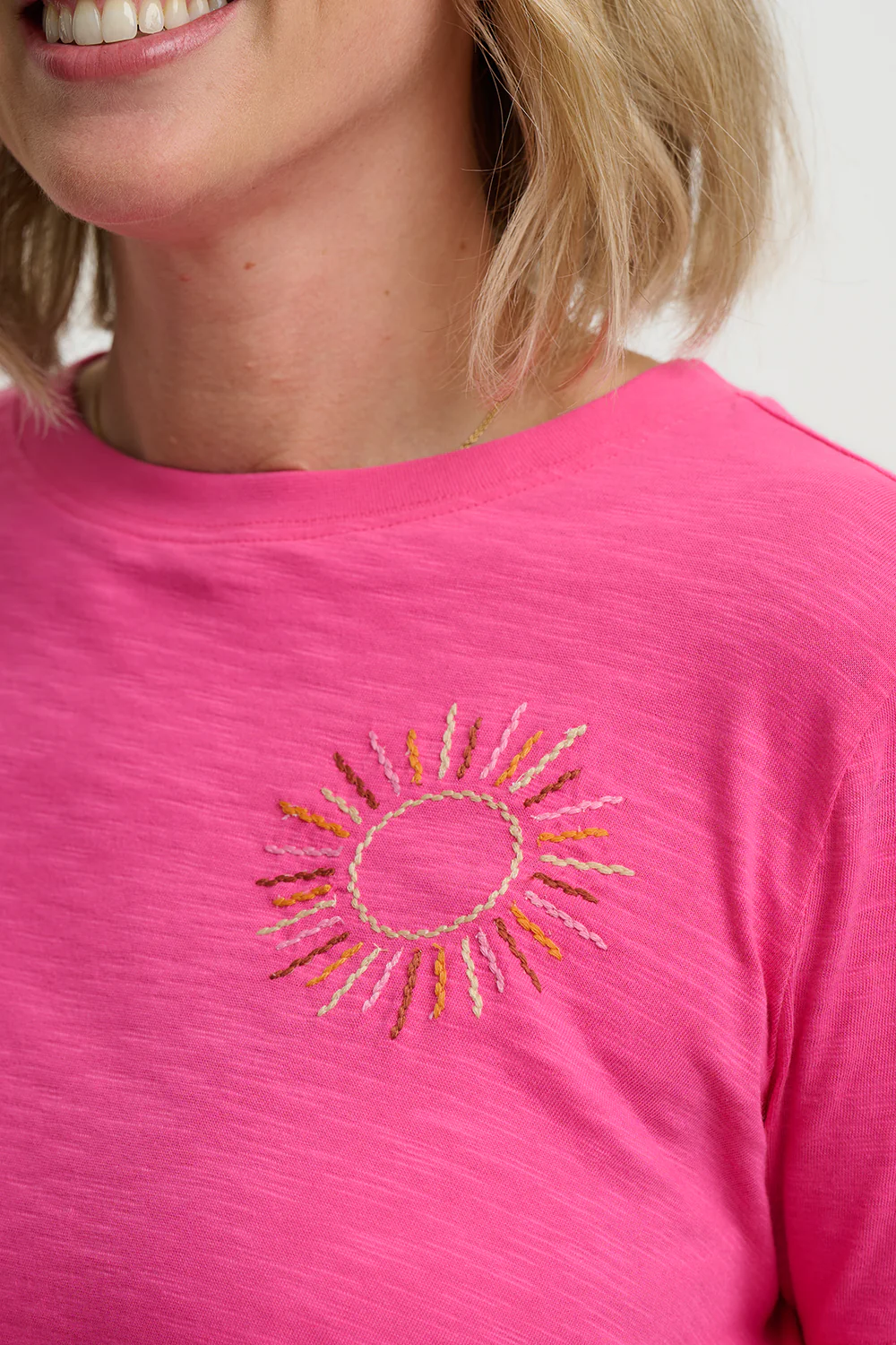 Shelby Boxy T-Shirt - Hot Pink, Sunshine - Image 3