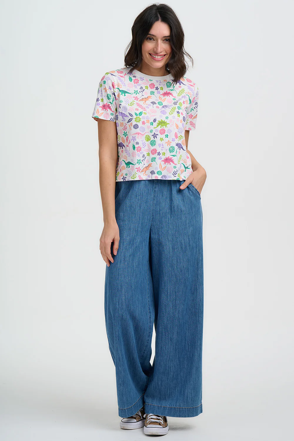 Shelby Boxy T-Shirt - Off White, Hidden Dinosaur - Image 3