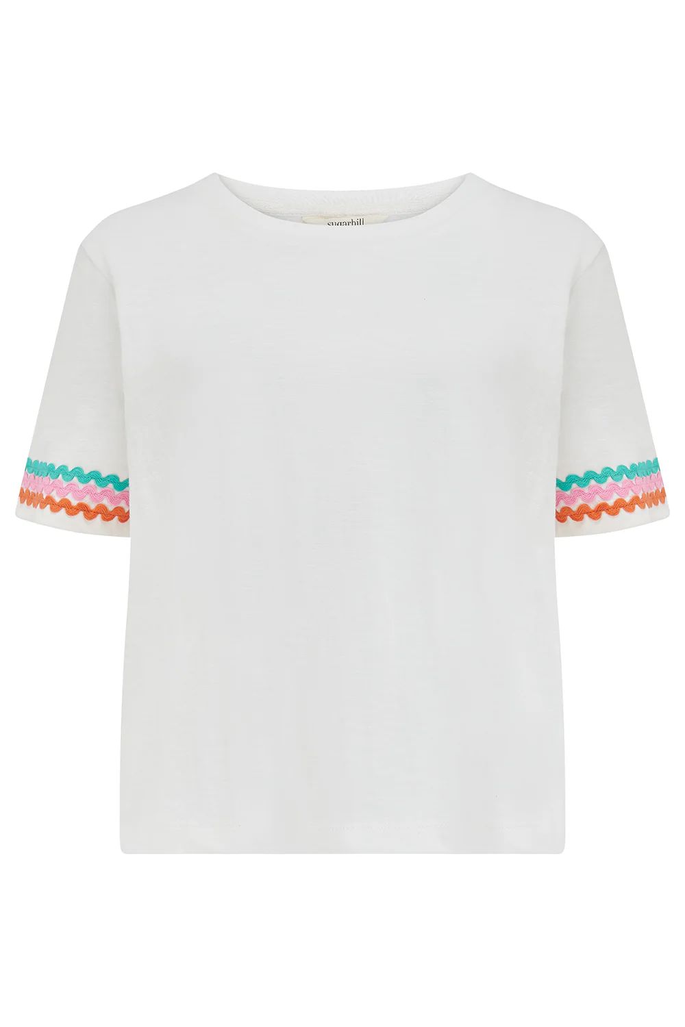 Shelby Boxy T-Shirt - White, Ric Rac Trim - Image 5