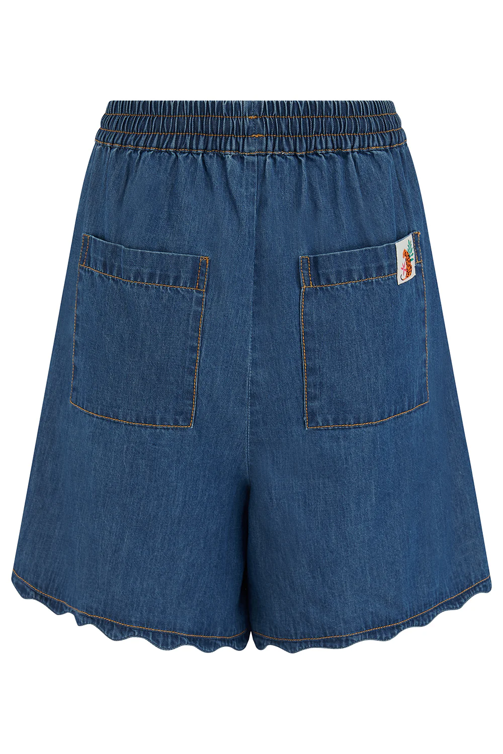 Shelly Scallop Shorts - Deep Blue Denim - Image 7