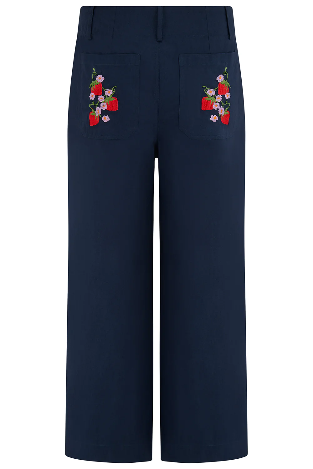 Skye Cropped Trousers - Navy, Wild Strawberry - Image 7