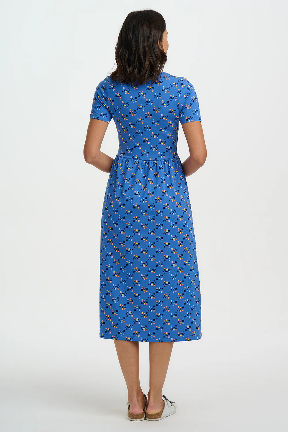 Sofia Jersey Midi Dress - Blue, Folklore Twist - Image 4