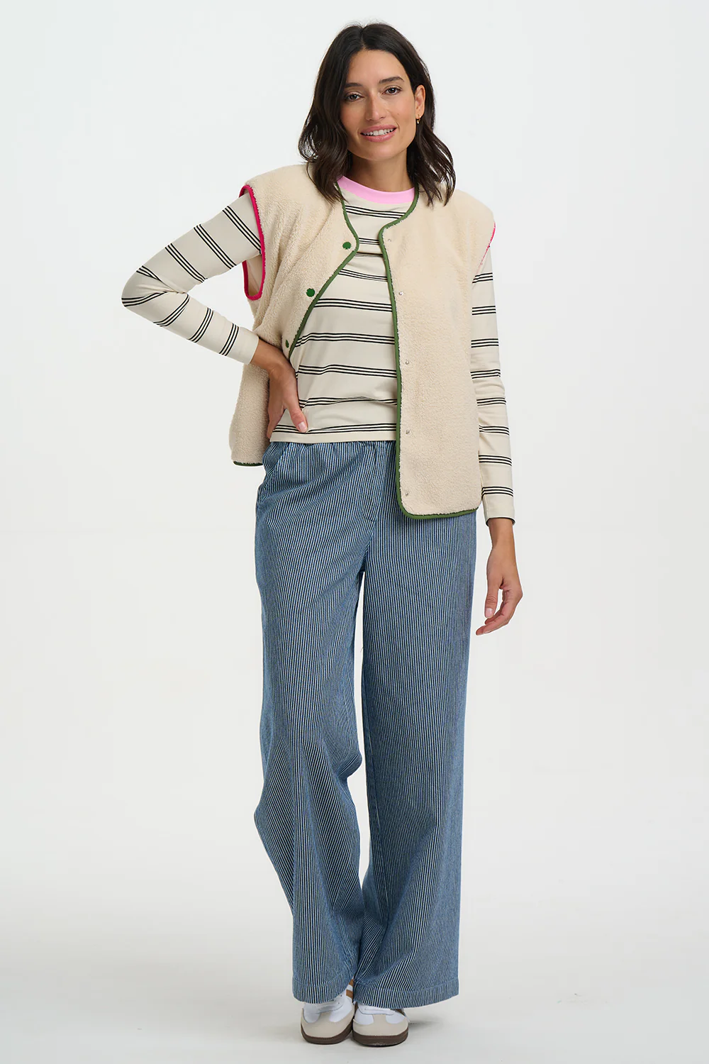 Sophie Fleece Gilet - Oatmeal - Image 3
