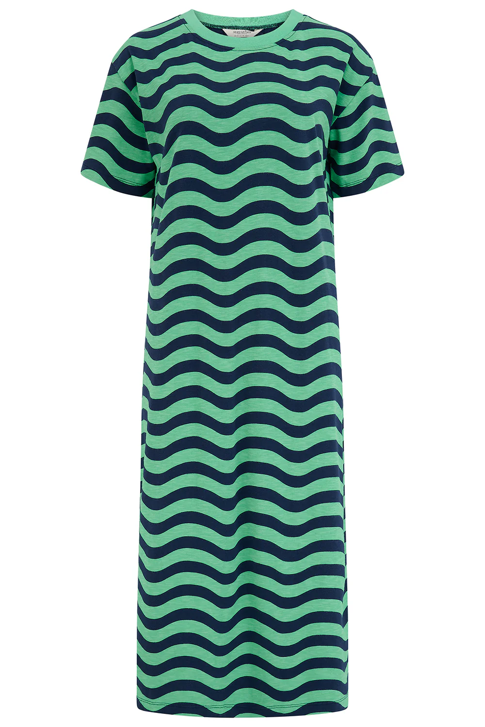 Stephanie Midi T-Shirt Dress - Green, Lagoon Wave - Image 5