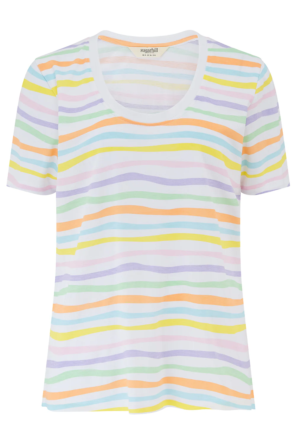 Sylvie T-Shirt - White, Floaty Waves - Image 5