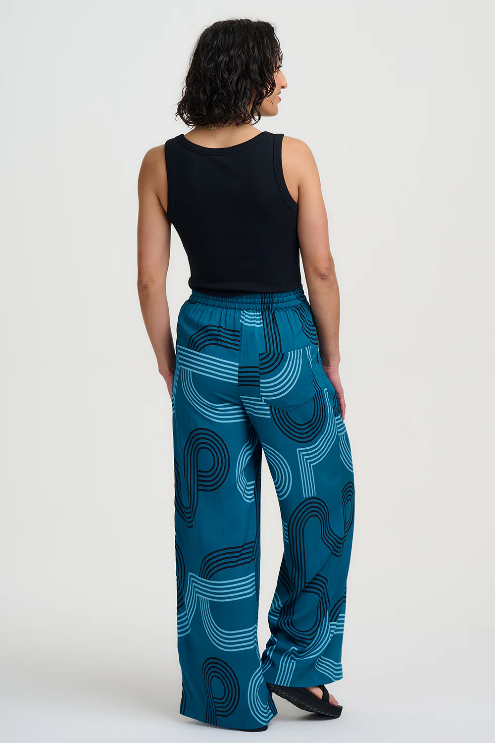 Trinny Wide Leg Trousers - Teal, Ocean Racer - Image 4