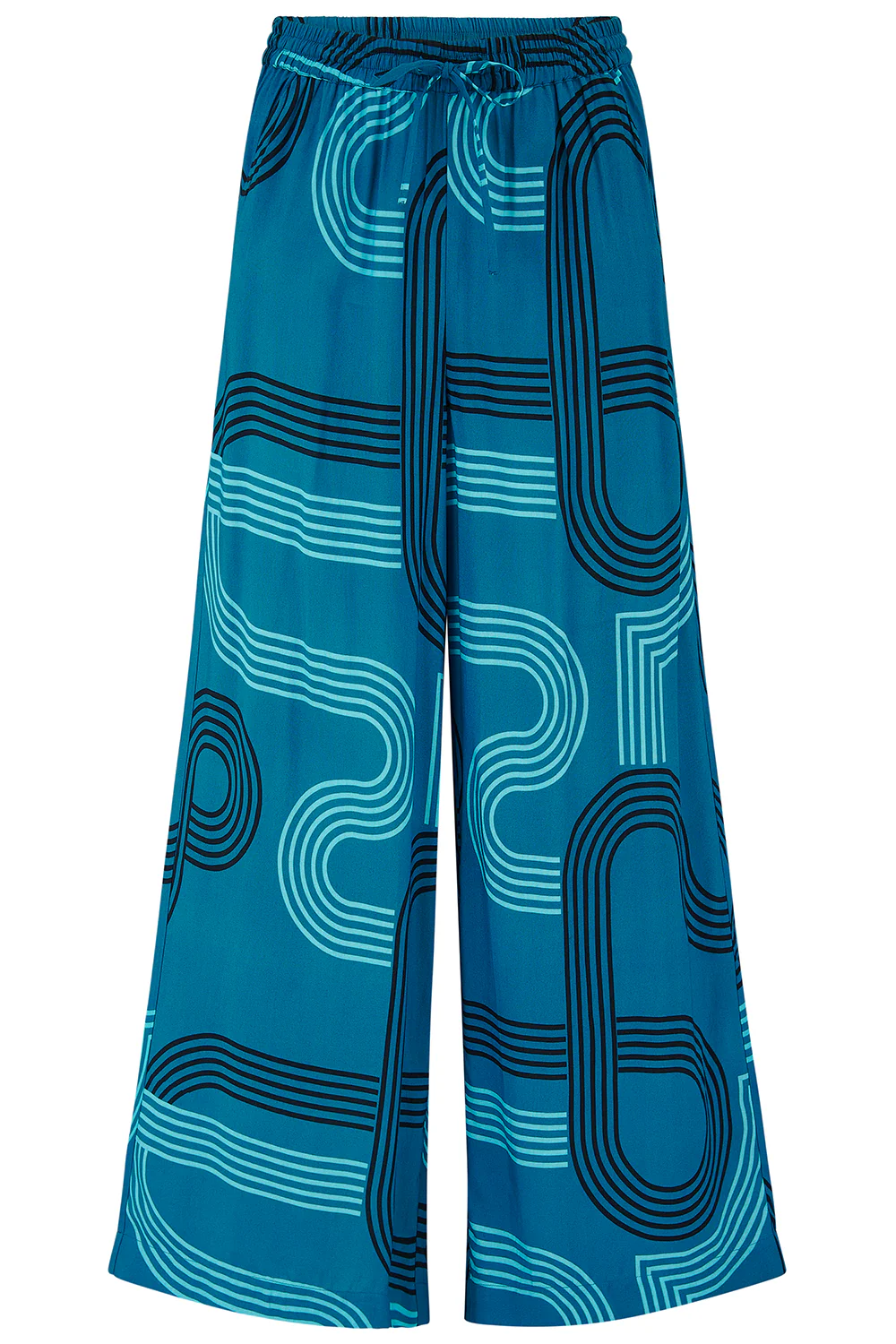 Trinny Wide Leg Trousers - Teal, Ocean Racer - Image 5