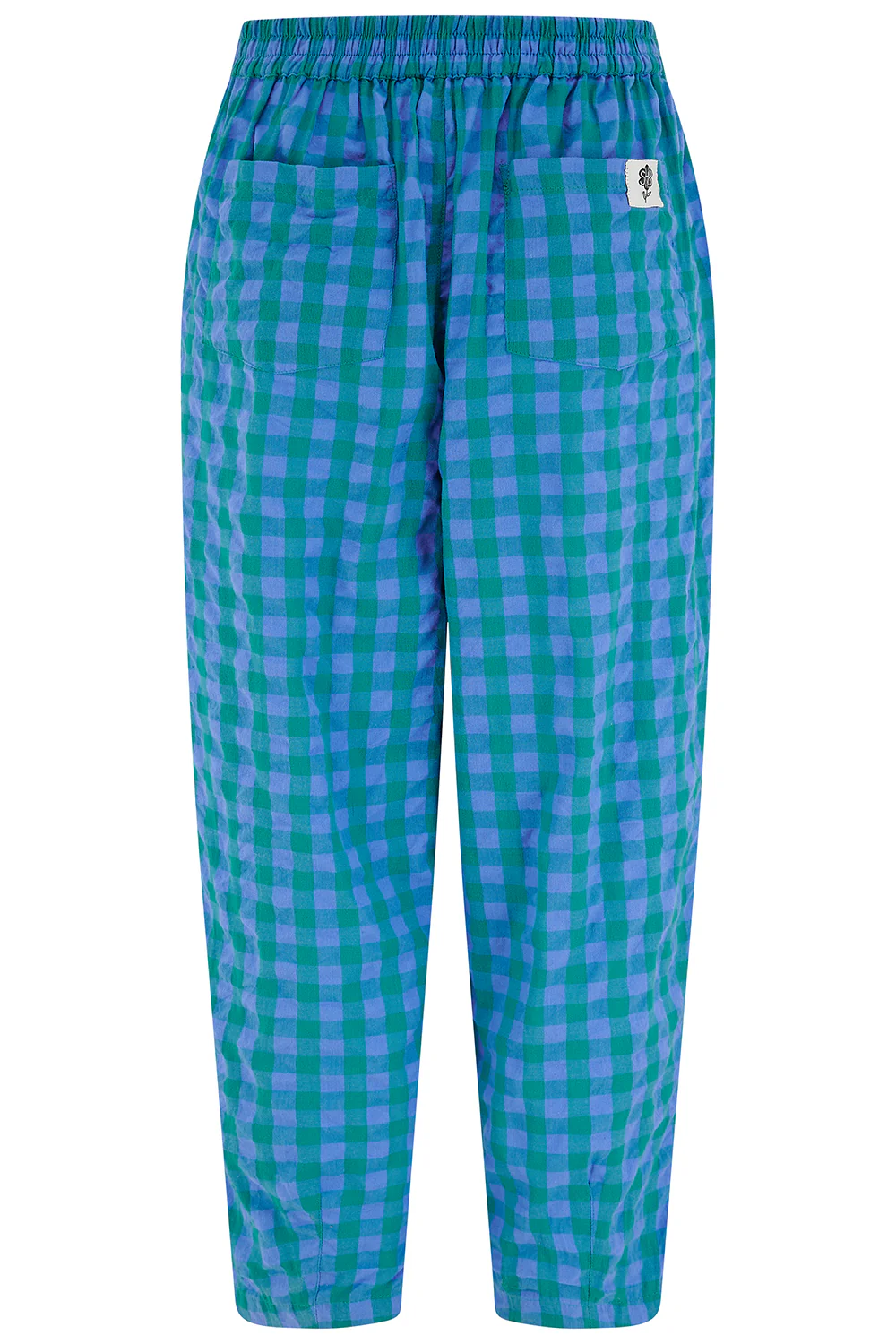 Tyler Barrel Leg Trousers - Blue & Green, Peacock Check - Image 10